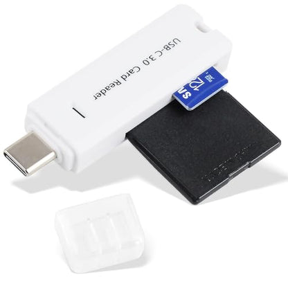 Micro SD Card Reader, 5Gbps 2-in-1 USB C Memory Card Reader for Digital Camera, SD Card Viewer with Dual Slot for SD, SDHC, SDXC, Micro SD, MicroSDHC, Micro SDXC, MMC, RS-MMC, TF Card (White) - color: USB-C 3.0 White