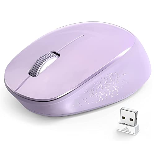 Leadsail Wireless Mouse for Laptop - 2.4G Silent Cordless USB Slim Wireless Optical Computer Mouse, 3 Buttons, 1600 DPI for Windows 10/8/7/Mac/Macbook Pro/Air/HP/Dell/Lenovo/Acer - Purple - color: Purple