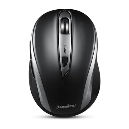 Perixx PERIMICE-721IB Wireless Ergonomic Mouse - 5 Button Optical Design - Silent Clicks - Compatible for Desktop and Laptop PC - Wireless 2.4 GHz - Iron Black