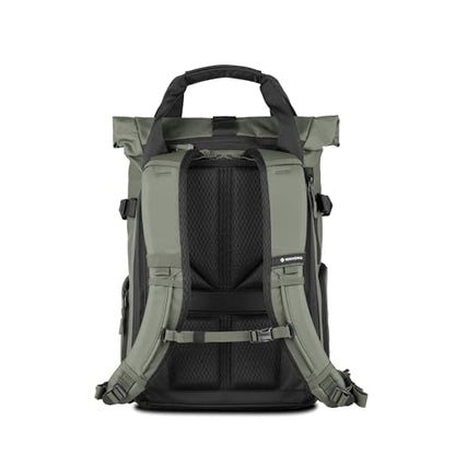 WANDRD PRVKE Rolltop 15L V4 Photography Bundle – Compact Travel Camera Backpack with Essential Camera Cube and Laptop Sleeve - color: Wasatch Green, size: 15L (Photography Bundle), style: Rolltop