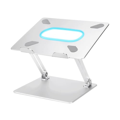 Laptop Stand for Desk, Ergonomic Aluminum Laptop Stand Adjustable Height, Foldable Laptop Riser for 10-17 Inchs Laptop(Silver) - color: Silver