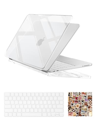 ProCase Clear Case for MacBook Neo 13 Inch 2026 Model A3404, Ultra-Thin Hard Shell Protective Laptop Cover with Keyboard Cover & 50 Coffee Stickers - color: Clear Case + Coffee Stickers