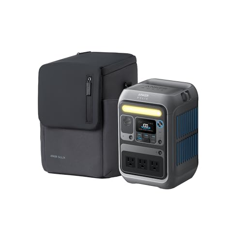 Anker Solar Generator SOLIX C300 with Protective Bag, 288Wh Portable Power Station, 300W (600W Surge), LiFePO4 Battery, 140W Two-Way Fast Charging, for Outdoor Camping, Traveling, and Emergencies - style: Protective Bag + C300