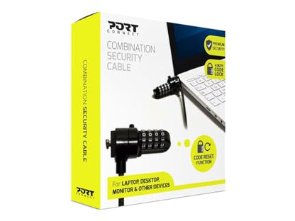 Port Designs Security Cable Combination Lock Laptops, Desktops, Monitors Other Devices, Black - style: Combination Lock