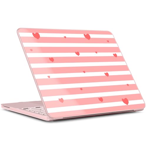 for MacBook Neo 13 Inch Case 2026 Release Model A3404, Pink Aesthetic Ultra-Slim Hard Shell with Keyboard Cover, 6-in-1 Laptop Accessories Bundle for Women Girls, Sweet Stripes - color: Sweet Stripes