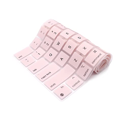 Se7enline Compatible with MacBook Keyboard Cover Skin for Mac Neo & Air 13/15 & Pro 14/16 inch (M5 M4 M3 M2 M1 A18 Pro) 2026/2025/2024/2023/2022/2021 Silicone Waterproof Dustproof Durable,Light Pink - color: Light Pink