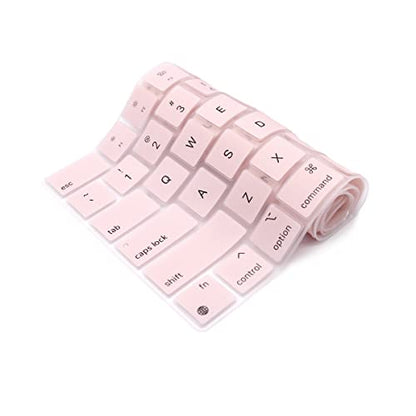Se7enline Compatible with MacBook Keyboard Cover Skin for Mac Neo & Air 13/15 & Pro 14/16 inch (M5 M4 M3 M2 M1 A18 Pro) 2026/2025/2024/2023/2022/2021 Silicone Waterproof Dustproof Durable,Light Pink - color: Light Pink