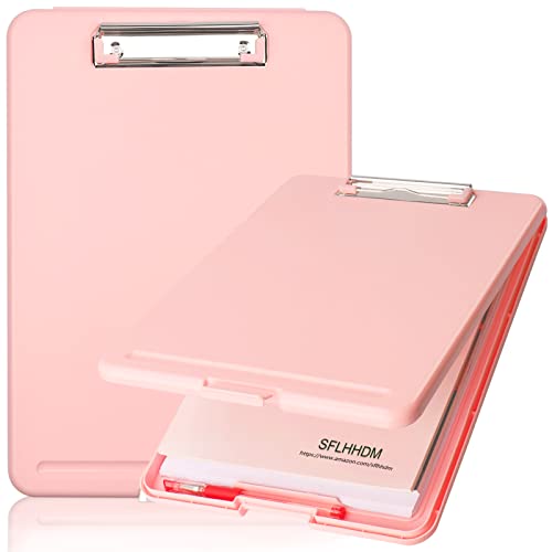 Clipboard with Storage,Storage Clipboard with Clip,Clipboards Foldable for Nurse,for 8.5x11 Paper Clip Boards,A4 Clipboards Case with Smooth Writing for Office Supplies Clip Board Case-Pale Pink - color: Pale Pink