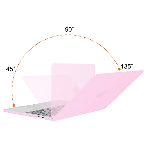MOSISO Compatible with MacBook Pro 13 inch Case M2 M1 2026 2025 2024-2016 | A2338 A2251 A2289 A2159 A1989 A1708 A1706, Plastic Hard Shell&Keyboard Cover&Screen Film&Storage Bag, Clear Pink - color: Clear Pink