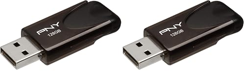 PNY 128GB Attaché 4 USB 2.0 Flash Drive, Black (Pack of 2) - size: 128GB (Pack of 2)