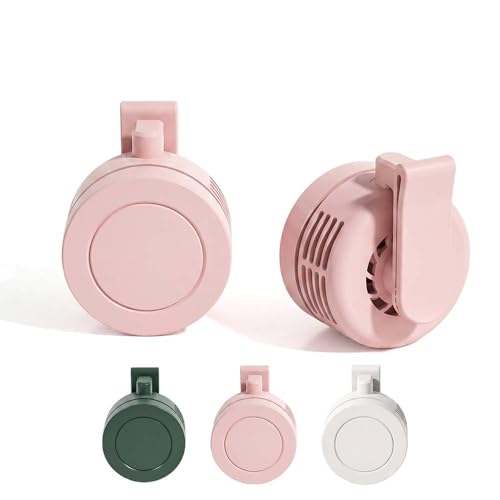 Rotatable Portable Mini Clip-on Fan,2026 New Mini Bladeless Silent Fan - Small Electric Fan Clip on for Shirt and Waist,Adjustable 3-Speed Suspended Whirlwind Fans, For Outdoor and Travel (Pink) - color: Pink