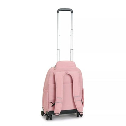 Kipling New Zea 15" Laptop Rolling Backpack - color: Bridal Rose