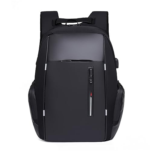 Men's Business Laptop Bag Multifunctional Rechargeable USB Backpack - color: Black