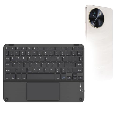 BoxWave Keyboard Compatible with Doogee Note59 Pro - SlimKeys Bluetooth Keyboard with Trackpad, Portable Slim TouchPad - Jet Black