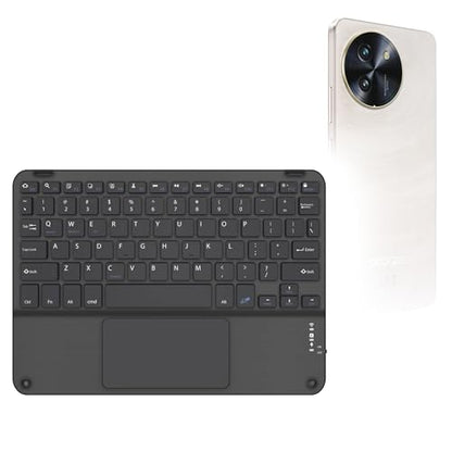 BoxWave Keyboard Compatible with Doogee Note59 Pro - SlimKeys Bluetooth Keyboard with Trackpad, Portable Slim TouchPad - Jet Black
