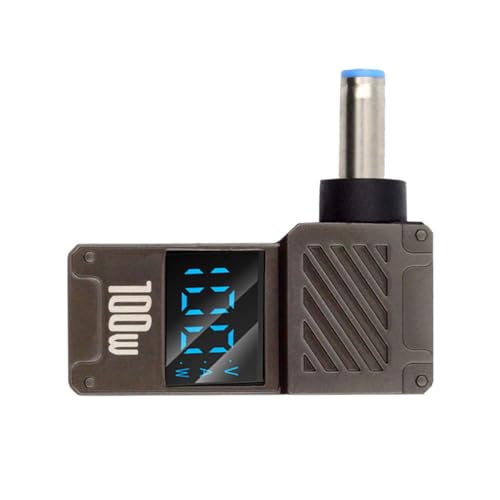 xiwai USB-C PD 65W Charge Adapter Type-C Input to DC 4.5x3.0mm Barrel Jack Plug Smart LED Digital Display 100W Output 20V 5A Charger Connector Compatible with HP Laptop - color: Black Type-C to DC 4.5x3.0mm for HPLaptop