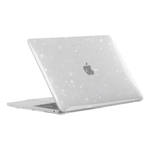 EooCoo Case for MacBook Air 13 inch M1 2020-2018, Sparkly Clear | Crystal Hard Shell Scratch Resistant Protective Cover, Lightweight, Ultra Thin and Transparent, Easy Snap-On - color: Sparkly Clear, size: Air 13.3-inch