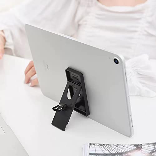 4-Angle Adjustable Tablet Stand with 360° Rotating Finger Ring, Ultra-Slim Foldable Tablet Holder, Strong Adhesive Anti-Drop Grip for iPad, Galaxy Tab, All 7-11" Tablets, 2-Pack