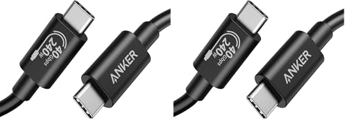 Anker USB C Cable(3.3FT, 240W), USB 4 Data Cable, 40Gbps, 8K HD Display, Thunderbolt 4/3 Compatible, for iPhone 17, MacBook, Hub, Docking and More (Pack of 2) - size: 3.3 Feet (Pack of 2)