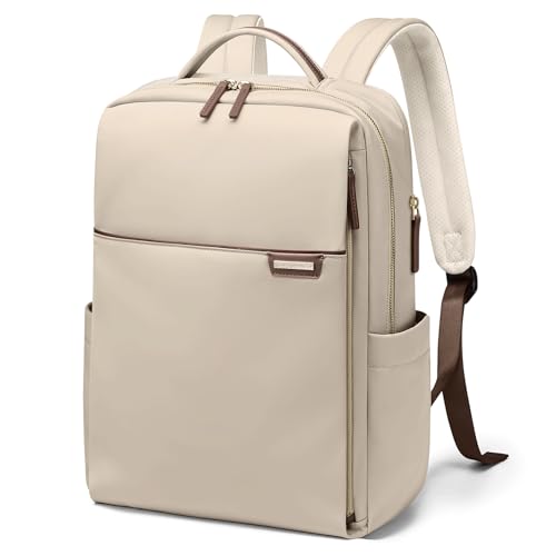 Laptop Backpack for Women, Work Business Traval Computer Backpacks with Laptop Compartment Waterproof Casual Daypack for Travel College,14Inch,Apricot - color: Apricot, size: 14 Inch