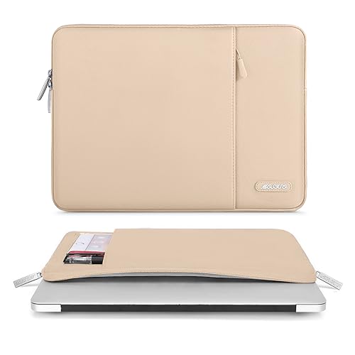MOSISO Laptop Case 13 inch, Laptop Sleeve Bag with Pocket | Compatible with MacBook Neo A3404 2026/Air/Pro 13 M5/M4/M3/M2/M1 2026-2016, Polyester Vertical Computer Bag, Apricot - color: Apricot, size: 13 inch