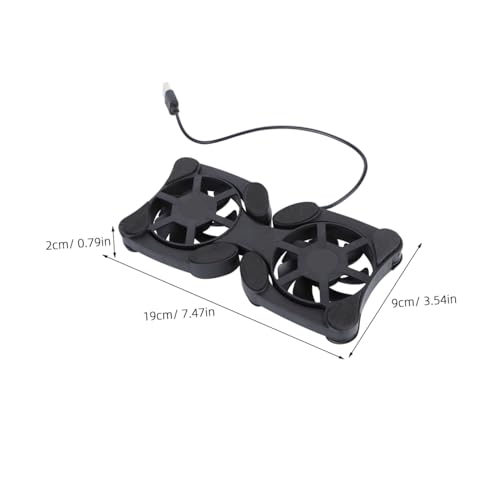SOLUSTRE Portable Foldable Laptop Cooler USB Powered Fans Black Notebook Cooling Mat for Heat Dissipation Compact Design Protective Pads Energy-Saving Cooling