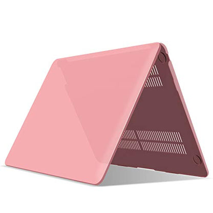 IBENZER Compatible with New MacBook Air 13 inch case 2022 2021 2020 M1 A2337 A2179 A1932, Hard Shell Case&Keyboard Cover&Screen Film for Mac Air 13 with Touch ID (2018-2022), Pink, AT13PK+2 - color: Pink