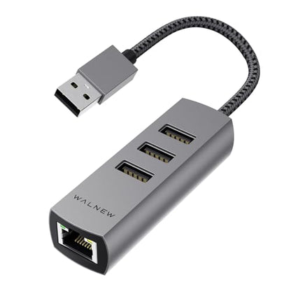 WALNEW USB A to Ethernet Adapter, USB 3.0 to RJ45 Gigabit for Computer | Plug & Play LAN Connection, USB A to Gigabit Ethernet for Mac, MacBook Pro/Air, Samsung Galaxy Tab