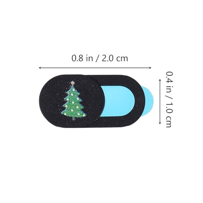 3pcs Webcam Cover Slide for Laptop and Desktop, Christmas Theme Black Anti-Peeping Camera Privacy Protector, Ultra-Thin Sliding Lens Guard for Computer and Tablet Use