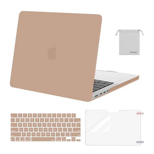 MOSISO Compatible with MacBook Pro 14 inch Case M5 2026 M4 2025 M3 M2 M1 2024-2021 A3427 A3426 A3434 A3112 A3185 A3401 A2918 A2992 A2779 A2442,Hard Case&Keyboard Skin&ScreenFilm&Pouch, Bronze Brown - color: Bronze Brown