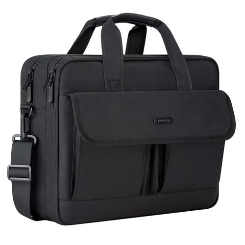 RAINYEAR 15.6 Inch Laptop Messenger Bag Briefcase with Pockets for Men | Protective Large Capacity Business Work Laptop Carrying Case Shoulder Bag for 15.6 inch Computer Notebook PC, Black