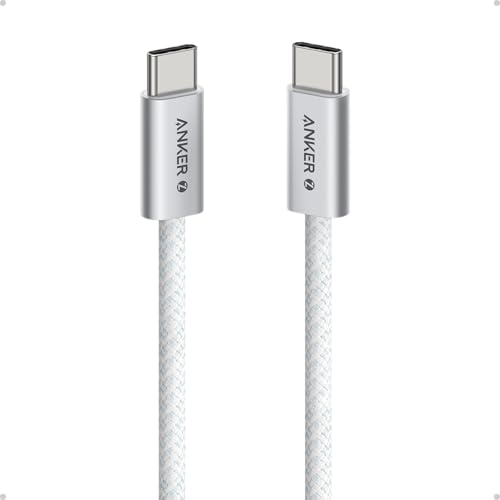 Anker Zolo USB C to USB C Cable, 240W Fast Charging Cable (3.3 ft, White) | Braided and Dirt-Free, Slim Connector, for iPhone 17 Series, MacBook, and More - color: White, size: 3.3ft