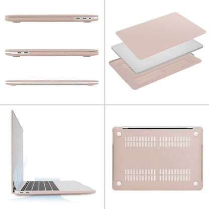 MOSISO Compatible with MacBook Pro 13 inch Case M2 M1 2026 2025 2024-2016 | A2338 A2251 A2289 A2159 A1989 A1708 A1706, Plastic Hard Shell&Keyboard Cover&Screen Film&Storage Bag, Camel - color: Camel