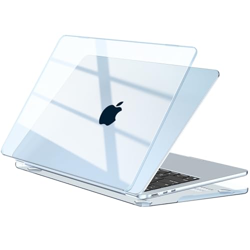 EooCoo Case Compatible with MacBook Air 13 inch M5 2026-2022 M4 M3 M2 A3449 A3240 A3113 A2681, Crystal Hard Shell Scratch Resistant Protective Cover for Mac Air 13.6 inch, Sky Blue - color: Crystal Sky Blue, size: Air 13.6-inch