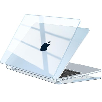 EooCoo Case Compatible with MacBook Air 13 inch M5 2026-2022 M4 M3 M2 A3449 A3240 A3113 A2681, Crystal Hard Shell Scratch Resistant Protective Cover for Mac Air 13.6 inch, Sky Blue - color: Crystal Sky Blue, size: Air 13.6-inch
