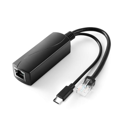 2.5G Type C PoE Splitter 5V/4A, 48V PoE to USB-C 5V/4A 20W Output, 2.5Gbps Ethernet Comply IEEE802.3af/at, Plug and Play for Smart Home/Pi 4B/4B+ (TYPEC0504G) - style: TYPEC0504G-X TYPE-C 5V/4A