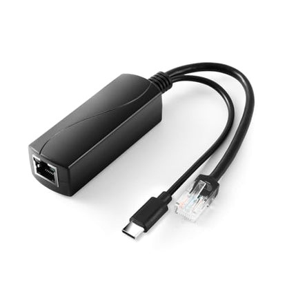 2.5G Type C PoE Splitter 5V/4A, 48V PoE to USB-C 5V/4A 20W Output, 2.5Gbps Ethernet Comply IEEE802.3af/at, Plug and Play for Smart Home/Pi 4B/4B+ (TYPEC0504G) - style: TYPEC0504G-X TYPE-C 5V/4A