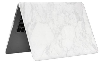 UESWILL Marble Pattern Smooth Hard Shell Case Cover Compatible with MacBook Air 11 inch (A1465/ A1370) + Microfibre Cleaning Cloth, (White) - color: Pattern-marble White, size: MacBook Air 11"