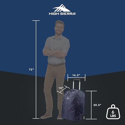 High Sierra Powerglide Pro Wheeled Backpack, Rolling Laptop Bag for Travel, Fits most 15.6” Laptops, 40L, Indigo Blue - color: Indigo Blue