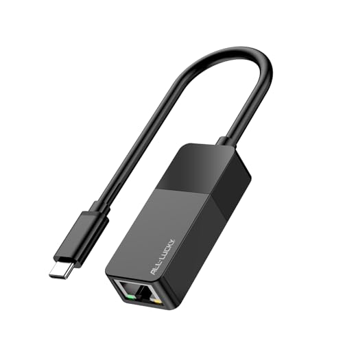 USB C to Ethernet Adapter, 1000Mbps Gigabit RJ45 LAN Network Adapter | Compatible with iPhone 15/16/17, iPad USB-C, MacBook/Pro/Air, Laptop, Windows 11/10/8/7, Mac OS, Plug and Play - size: USB C to Ethernet Adapter