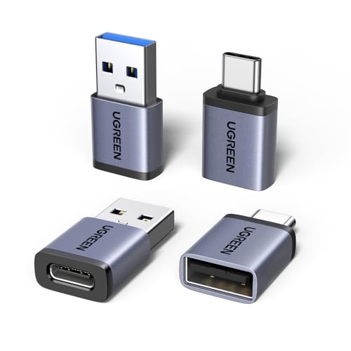 UGREEN USB to USB C Adapter Combo 4-Pack, 10Gbps Type C Converter | Data transfer & Fast charging for MacBook, iPhone 17/16/15, iPad, Samsung Galaxy, Apple Watch