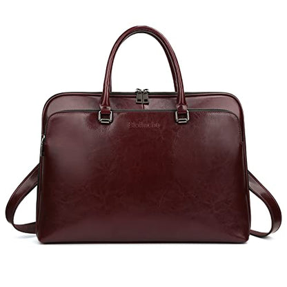 Blofinche Laptop Messenger shoulder bag: Genuine Leather work Briefcase 13.3 15.6 inch designer Satchel handbag - color: Coffee, size: 13.3 inch