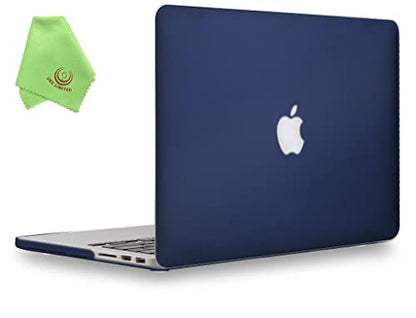 UESWILL Matte Hard Case Compatible with MacBook Pro (Retina, 13-inch, Early 2015/2014/2013/Late 2012), Model A1502 and A1425, NO CD ROM, NO Touch Bar + Microfibre Cleaning Cloth, Navy Blue - color: Navy Blue, size: MacBook Pro 13" Retina A1502/A1425