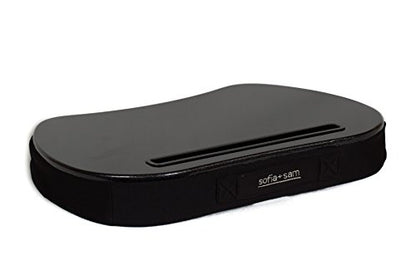 Sofia + Sam Mini Lap Desk with Memory Foam Cushion | Tablet Slot and Handle | Fits Laptops Up to 15" | Tablets Up to 9.6" | Black | Portable Travel Desk | Reading Writing and Coloring - color: Black With Tablet Slot