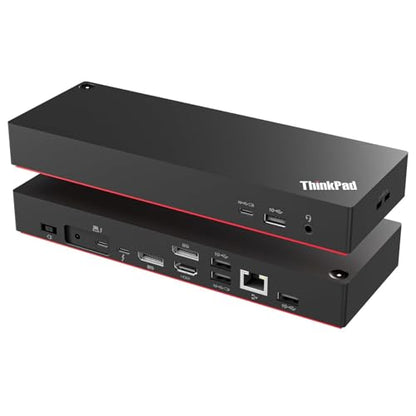 ThinkPad 40B00135 Thunderbolt 4 Universal Docking Station for Lenovo Laptops, 4 External Displays, Power Charging UP to 100W + HDMI 4K Cable + DP Cable+ ITSPWR Cleaning Cloth - style: 135W