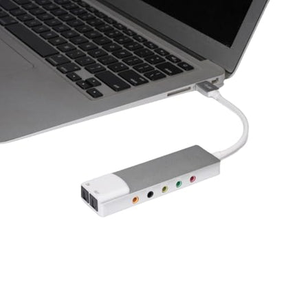 USB External Sound Card with SPDIF Digital Sound for 5.1 & 7.1 Surround Sound Systems, Aluminum Body - color: Gray