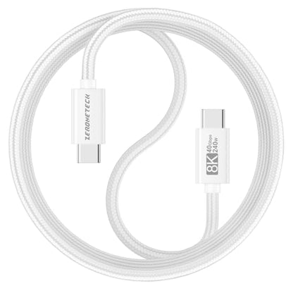 ZeroneTeck USB4 40Gbps Cable 3.3FT, Thunderbolt 4/3 Compatible, 8K Dual 4K Display, 240W PD Fast Charging USB C Woven Cord for iPhone 17/16/15 MacBook Apple Devices - size: 3.3FT