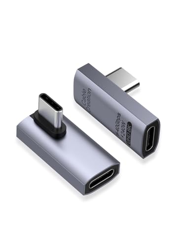CableCreation 90 Degree USB C Adapter 2-Pack, Right Angle USB C Adapter | 40Gbps 240W, 8K@60Hz, Male to Female for Steam Deck, ROG Ally, Switch, Notebook, PC, Tablet, Phone and More, Middle Angle - size: 2PCS, style: Middle Angle
