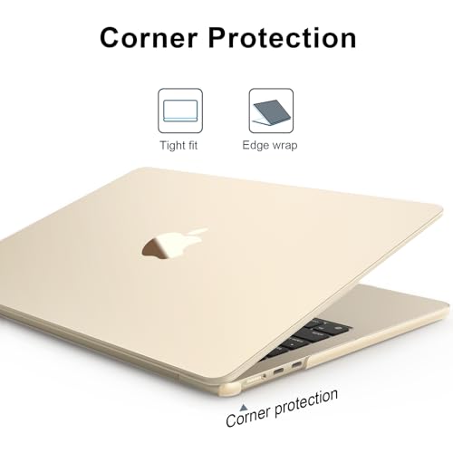 AKIT Compatible with 2026 2025-2022 MacBook Air 13 inch Case, [100% Official Color] Sturdy Mac Air 13.6" M5 M4 M3 M2 A3449 A3240 A3113 A2681 Hard Shell + Keyboard & Screen Cover, Starlight Clear - color: Official Starlight