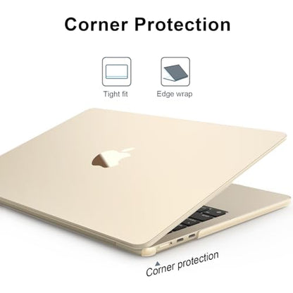 AKIT Compatible with 2026 2025-2022 MacBook Air 13 inch Case, [100% Official Color] Sturdy Mac Air 13.6" M5 M4 M3 M2 A3449 A3240 A3113 A2681 Hard Shell + Keyboard & Screen Cover, Starlight Clear - color: Official Starlight